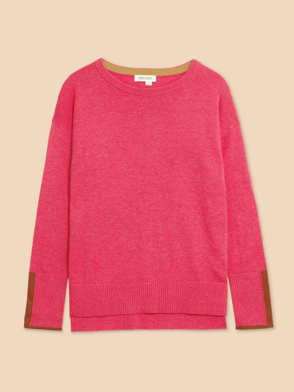 OLIVE CREW JUMPER in BRT PINK - FLAT FRONT