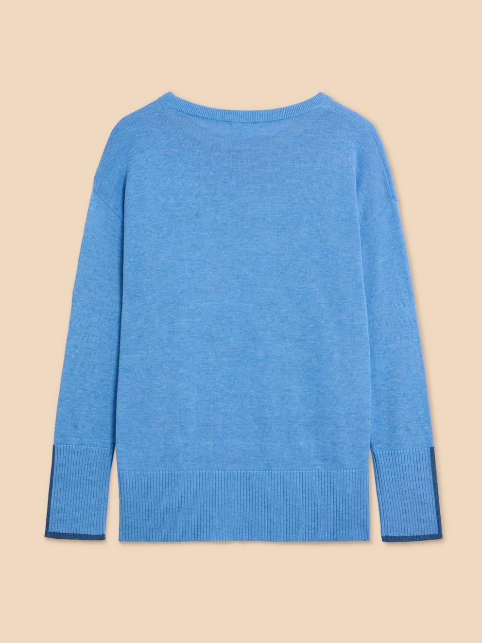 OLIVE CREW JUMPER in CHAMB BLUE - FLAT BACK