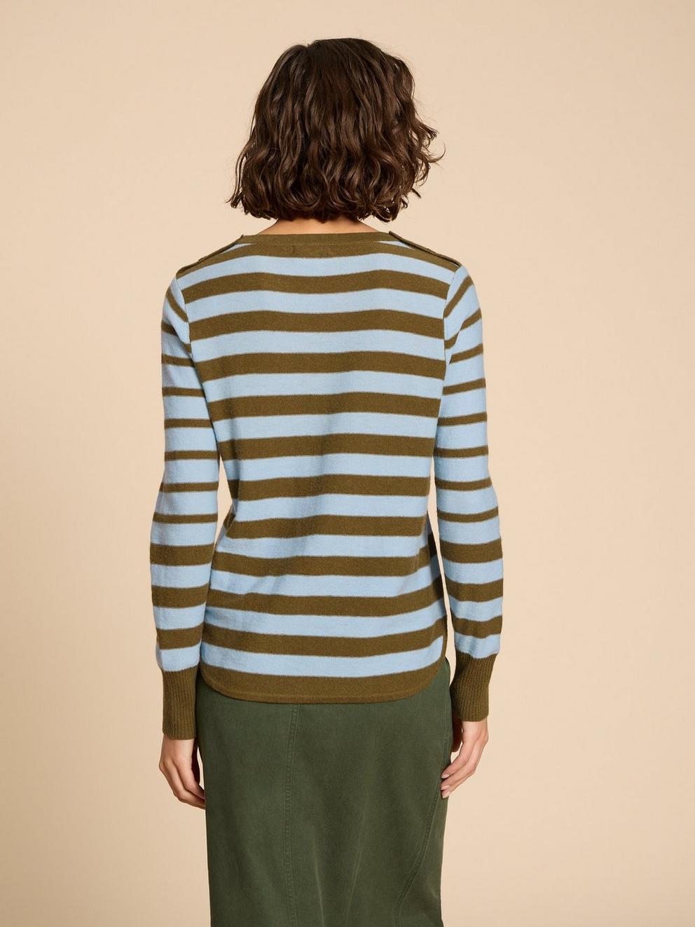 EMMA JUMPER in BLUE MLT - MODEL BACK