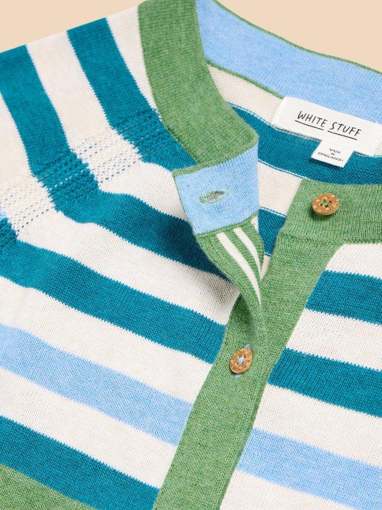 LULU KNIT CARDI in GREEN MLT - FLAT DETAIL