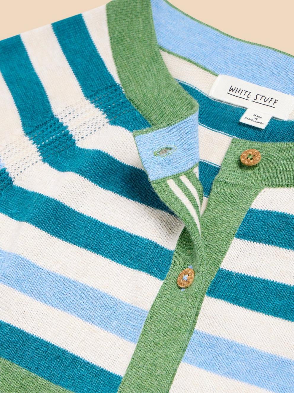 LULU KNIT CARDI in GREEN MLT - FLAT DETAIL