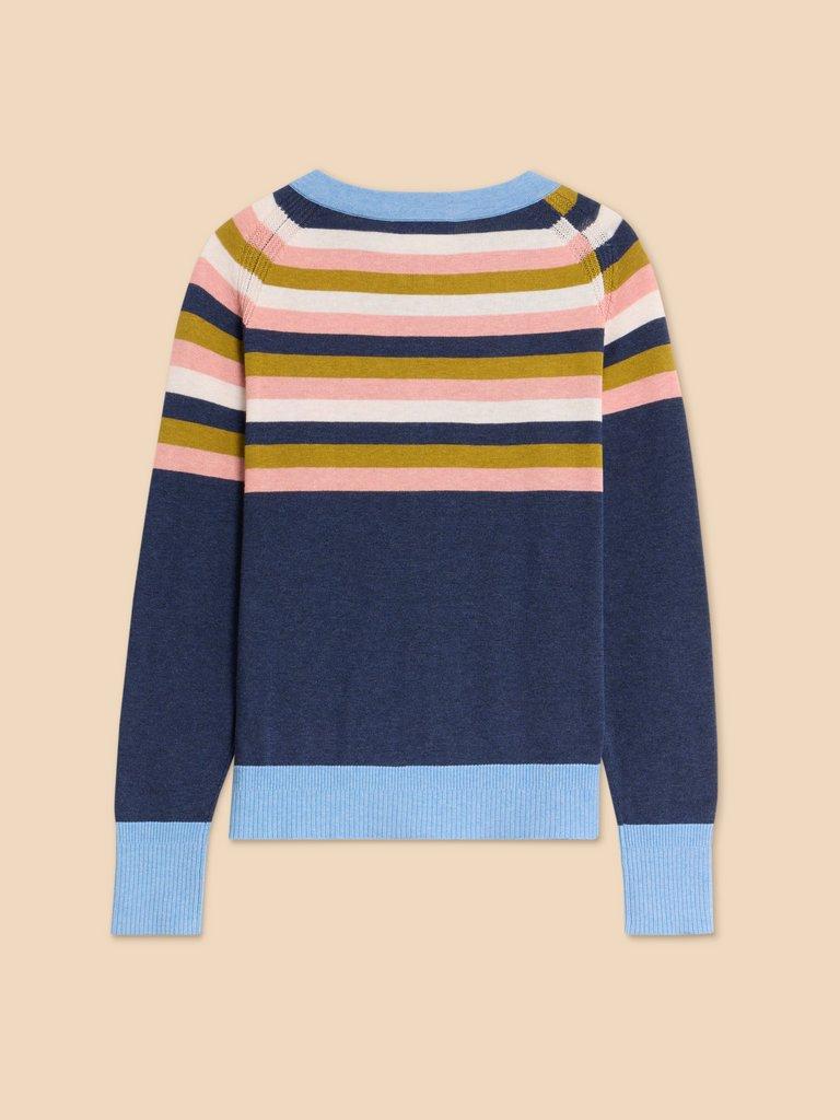 LULU KNIT CARDI in NAVY MULTI