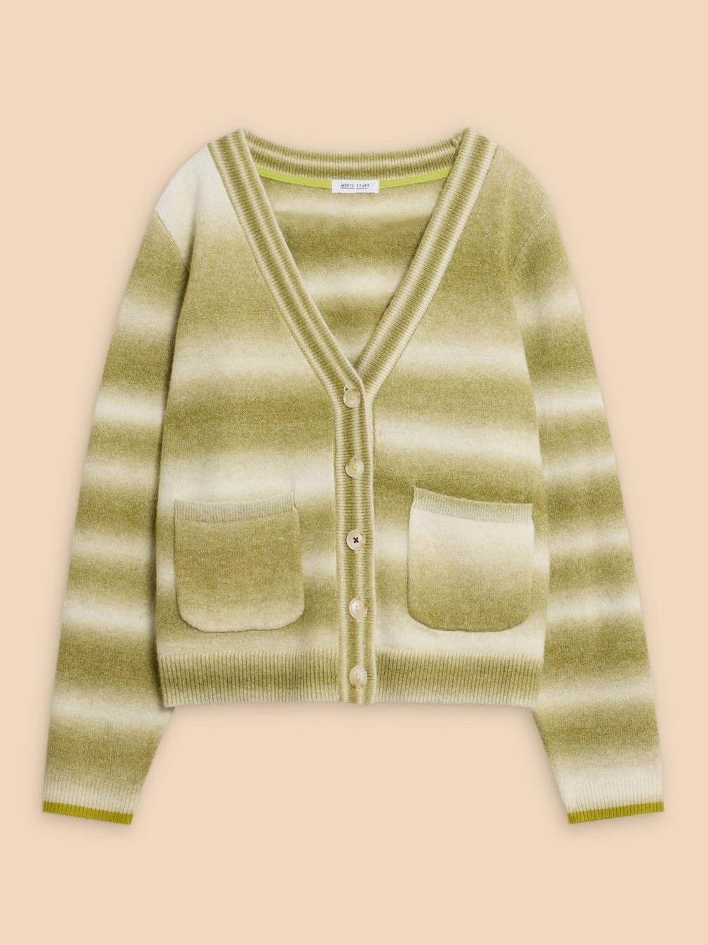 SPACEDYE JAMIE CARDI in GREEN MLT - FLAT FRONT