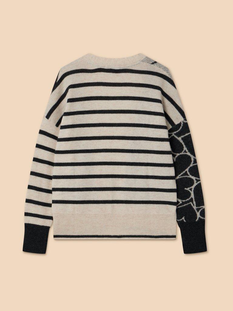 HARRIET HEART CARDIGAN in NAT MLT - FLAT BACK