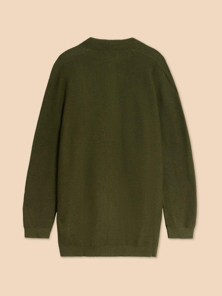 CARLA CARDIGAN in MID GREEN - FLAT BACK