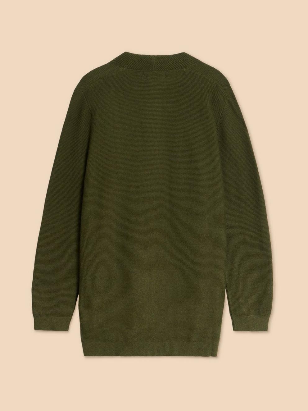 CARLA CARDIGAN in MID GREEN - FLAT BACK