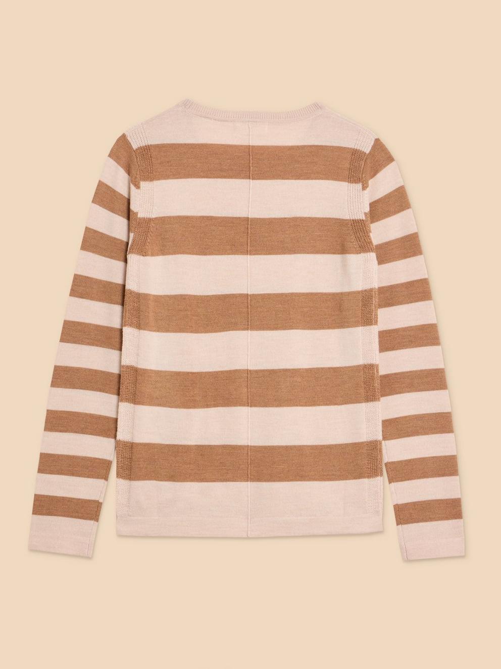 MERINO WOOL JUMPER in NAT MLT - FLAT BACK