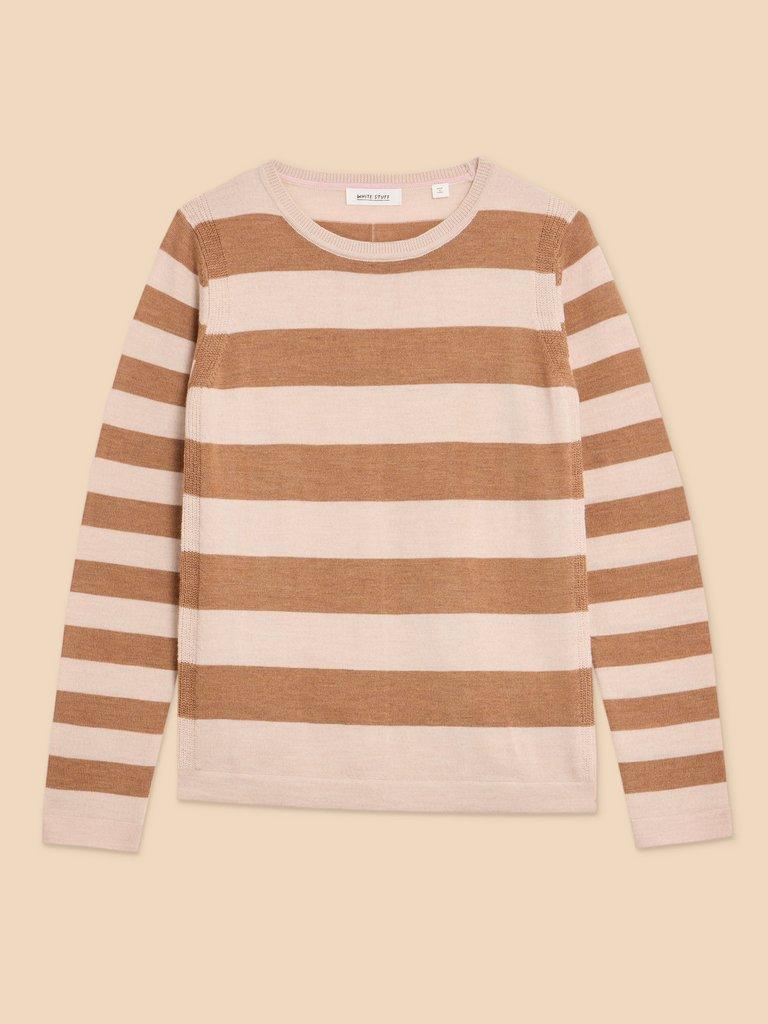 MERINO WOOL JUMPER in NAT MLT - FLAT FRONT