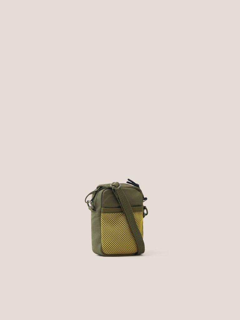 Nylon Crossbody Phone Bag in KHAKI GRN - FLAT BACK