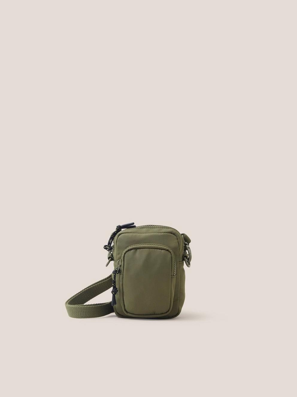 Nylon Crossbody Phone Bag in KHAKI GRN - LIFESTYLE