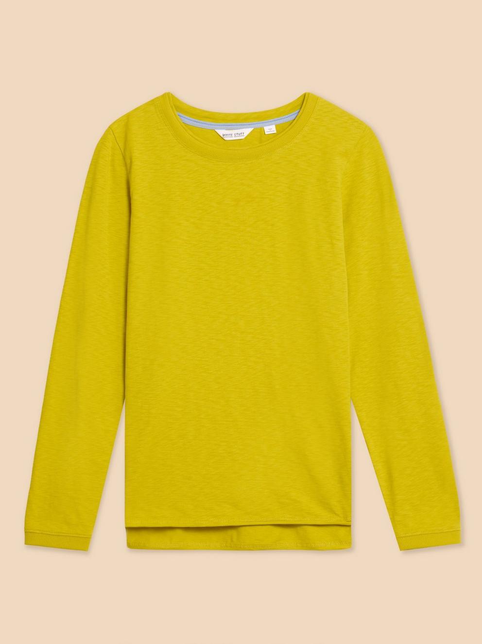 CLARA LS TEE in DP YELLOW - FLAT FRONT