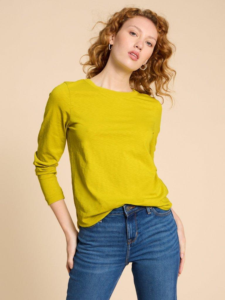 CLARA LS TEE in DP YELLOW - LIFESTYLE