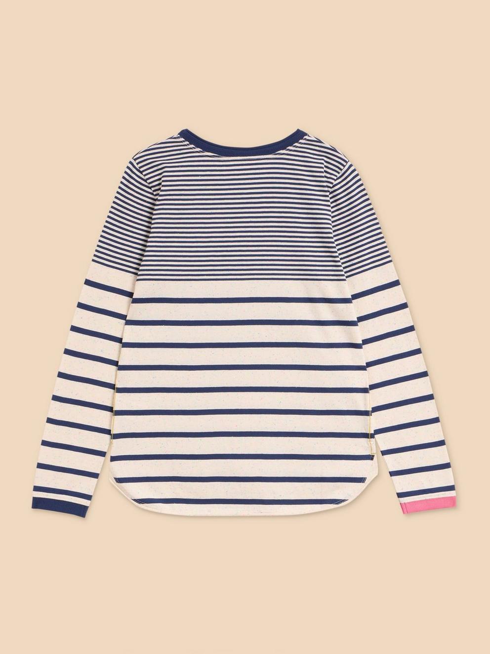 CLARA LS NEP TEE in IVORY MLT - FLAT BACK