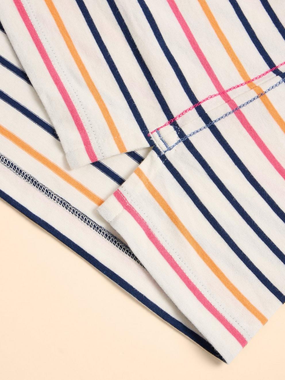 SYDNEY BOAT NECK TEE in IVORY MLT - FLAT DETAIL