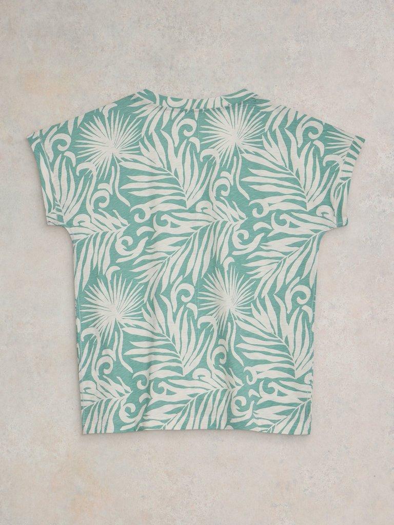 NELLY NOTCH NECK COTTON TEE in TEAL PR - FLAT BACK
