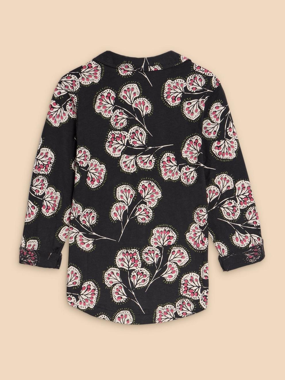 ANNIE JERSEY PRINT SHIRT in BLK PR - FLAT BACK