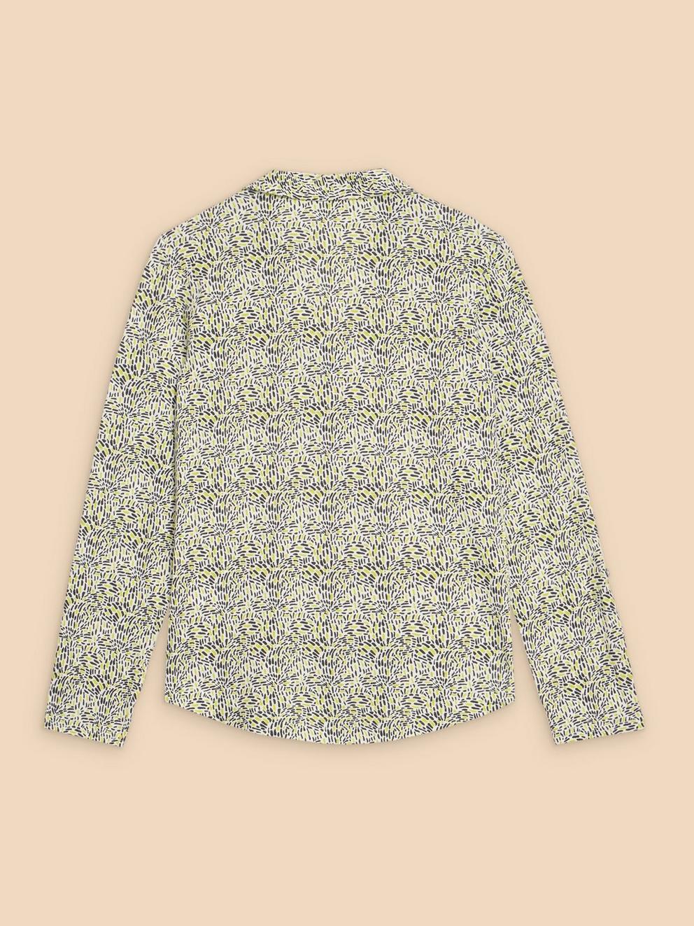 ANNIE JERSEY PRINT SHIRT in IVORY PR - FLAT BACK