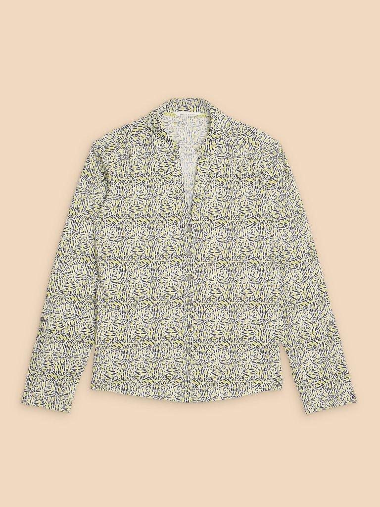 ANNIE JERSEY PRINT SHIRT in IVORY PR - FLAT FRONT