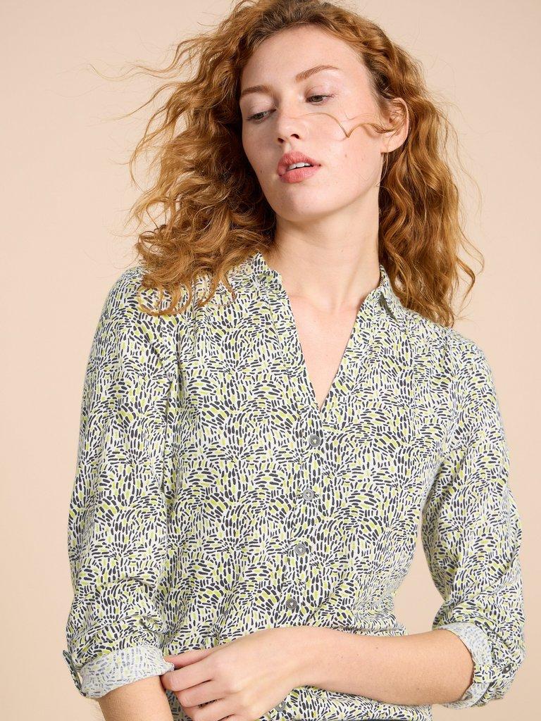 ANNIE JERSEY PRINT SHIRT in IVORY PR - LIFESTYLE