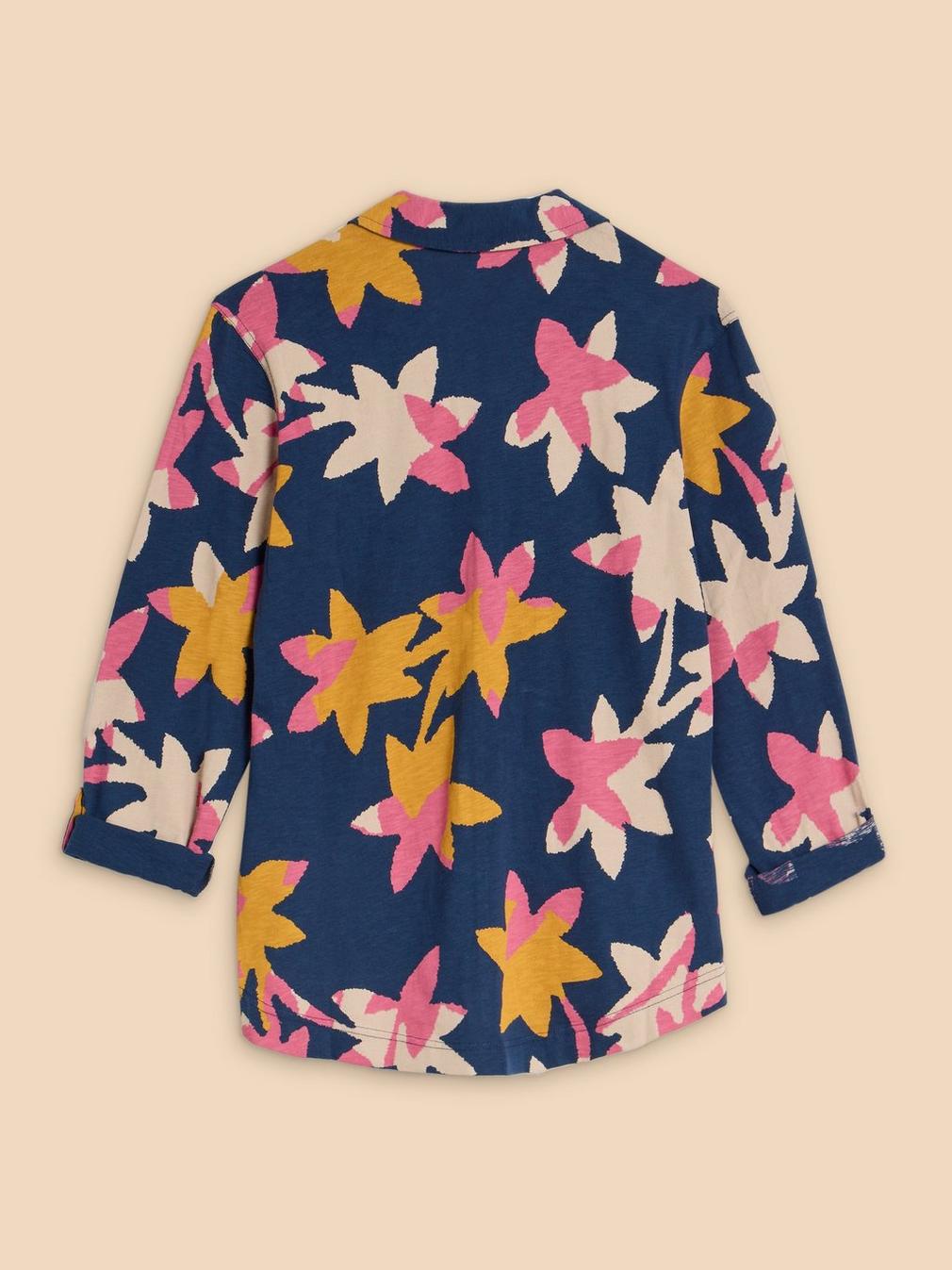 ANNIE JERSEY PRINT SHIRT in NAVY PR - FLAT BACK