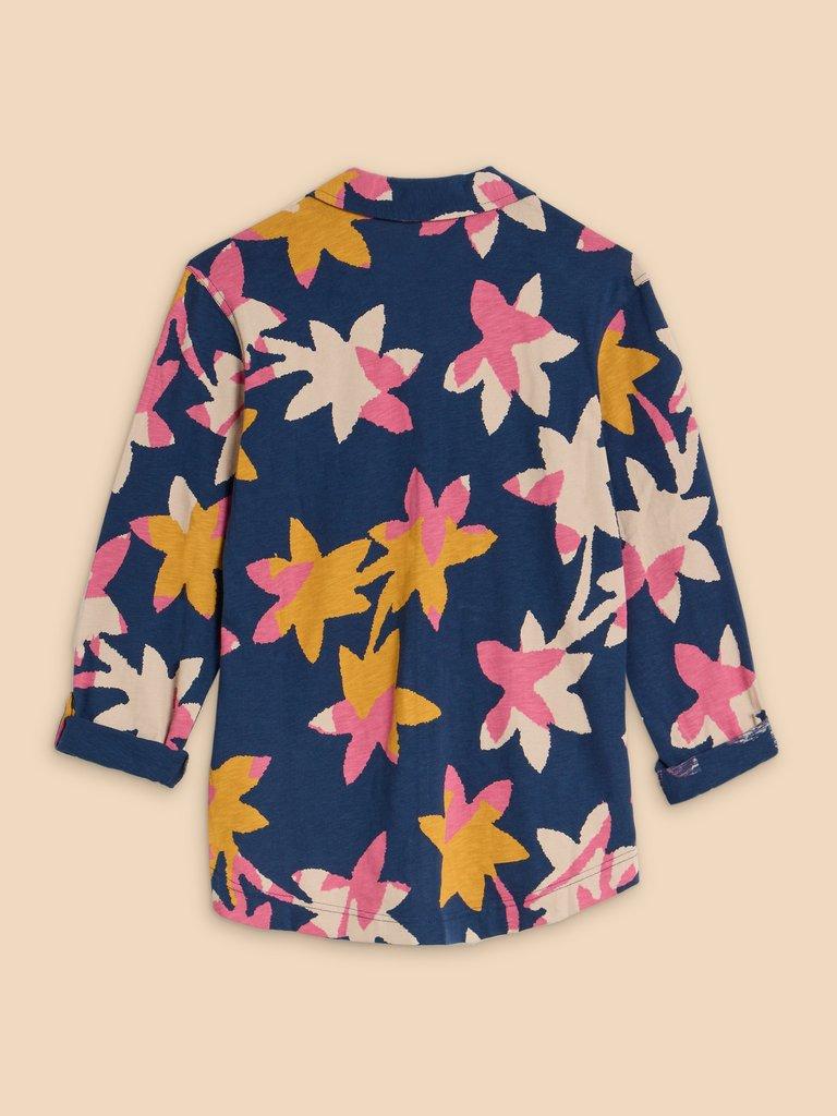 ANNIE JERSEY PRINT SHIRT in NAVY PR - FLAT BACK