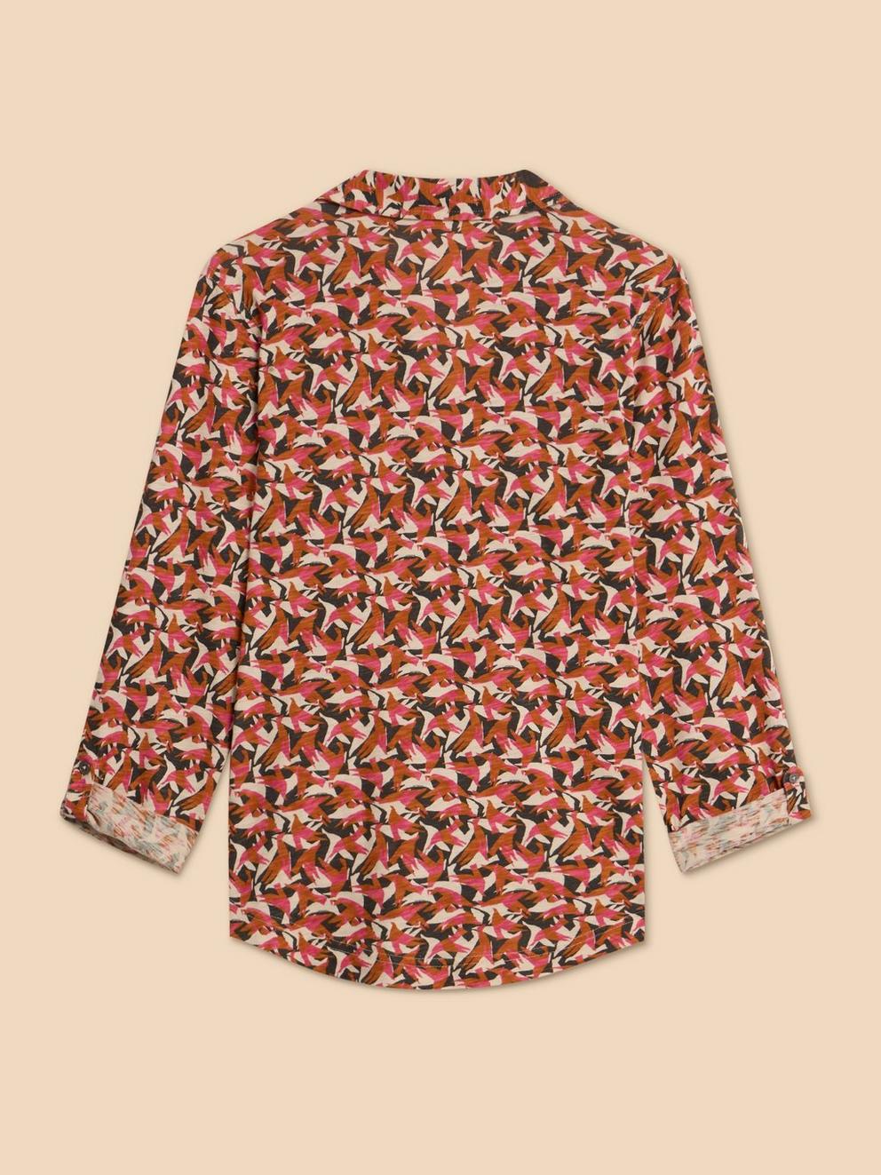 ANNIE JERSEY PRINT SHIRT in PINK PR - FLAT BACK