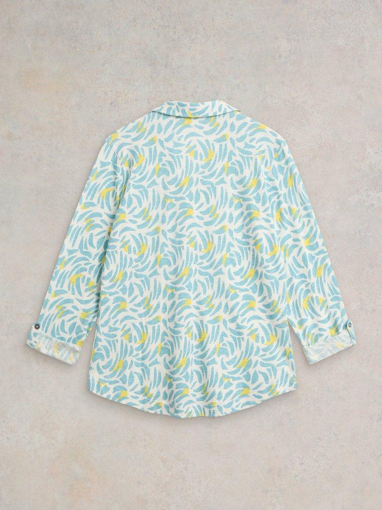 ANNIE JERSEY PRINT SHIRT in WHITE MLT - FLAT BACK