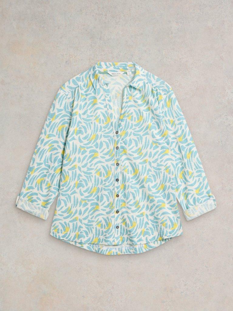 ANNIE JERSEY PRINT SHIRT in WHITE MLT - FLAT FRONT