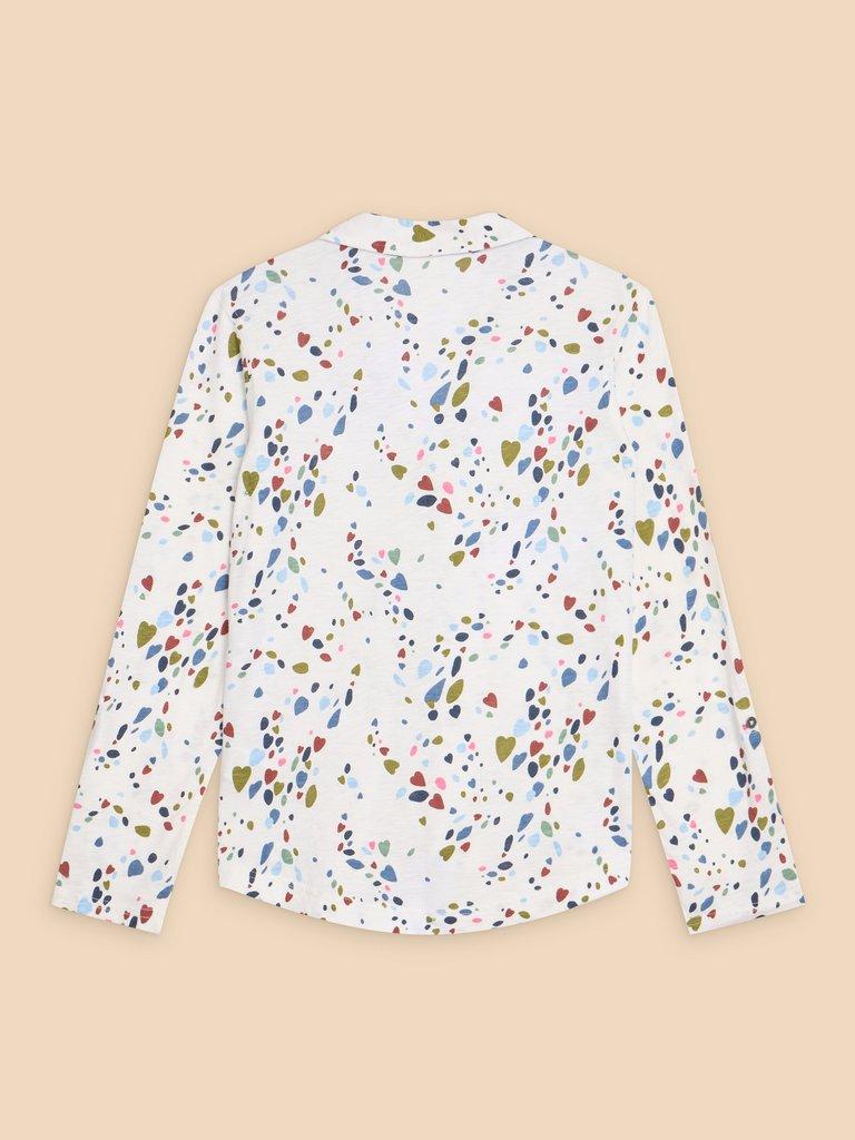 ANNIE JERSEY PRINT SHIRT in WHITE PR - FLAT BACK