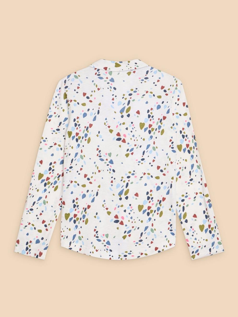 ANNIE JERSEY PRINT SHIRT in WHITE PR - FLAT BACK