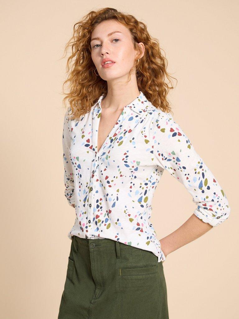 ANNIE JERSEY PRINT SHIRT in WHITE PRINT | White Stuff