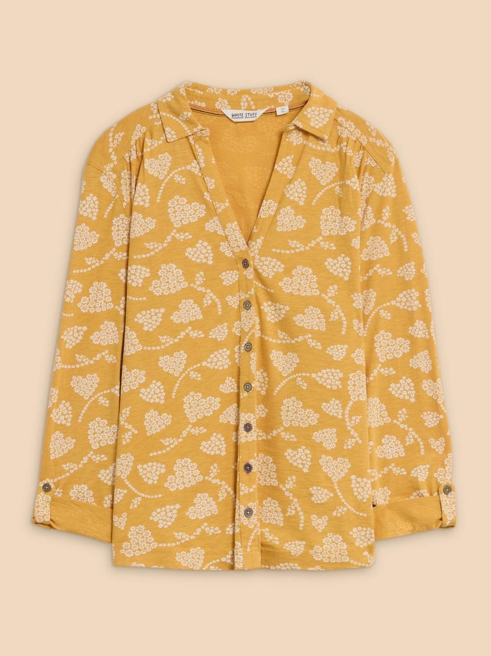 ANNIE JERSEY PRINT SHIRT in YELLOW PR - FLAT FRONT