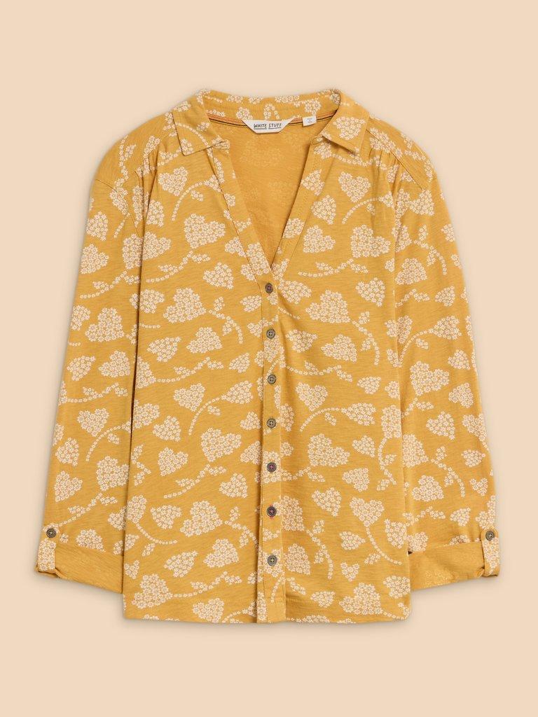 ANNIE JERSEY PRINT SHIRT in YELLOW PR - FLAT FRONT