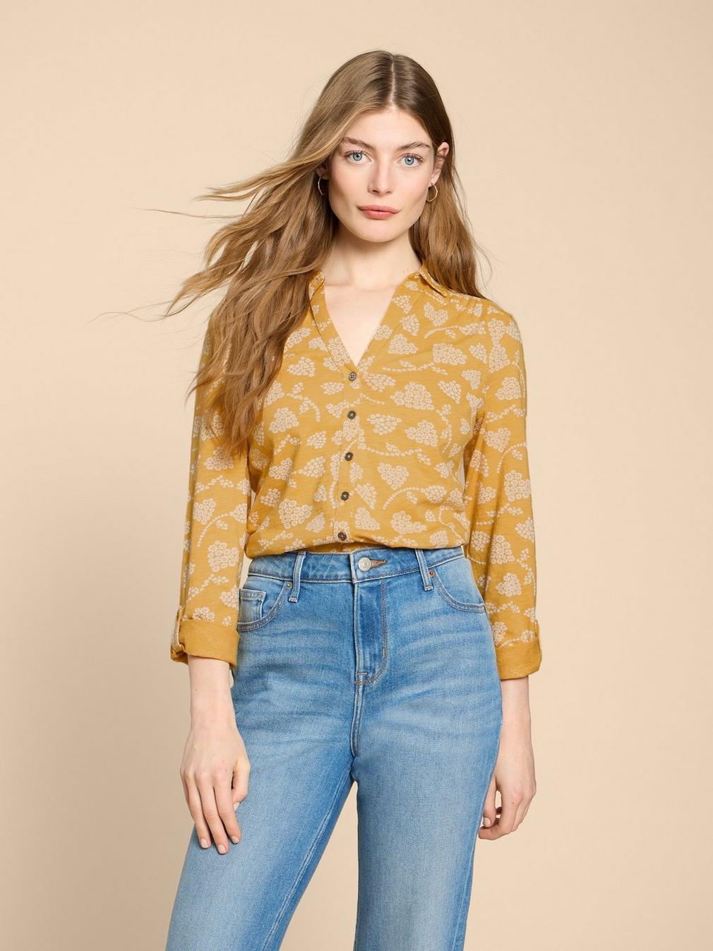 ANNIE JERSEY PRINT SHIRT in YELLOW PR - LIFESTYLE