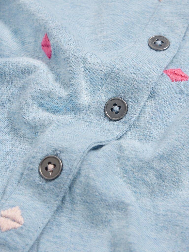 PENNY POCKET EMBROIDERED SHIRT in BLUE MLT - FLAT DETAIL
