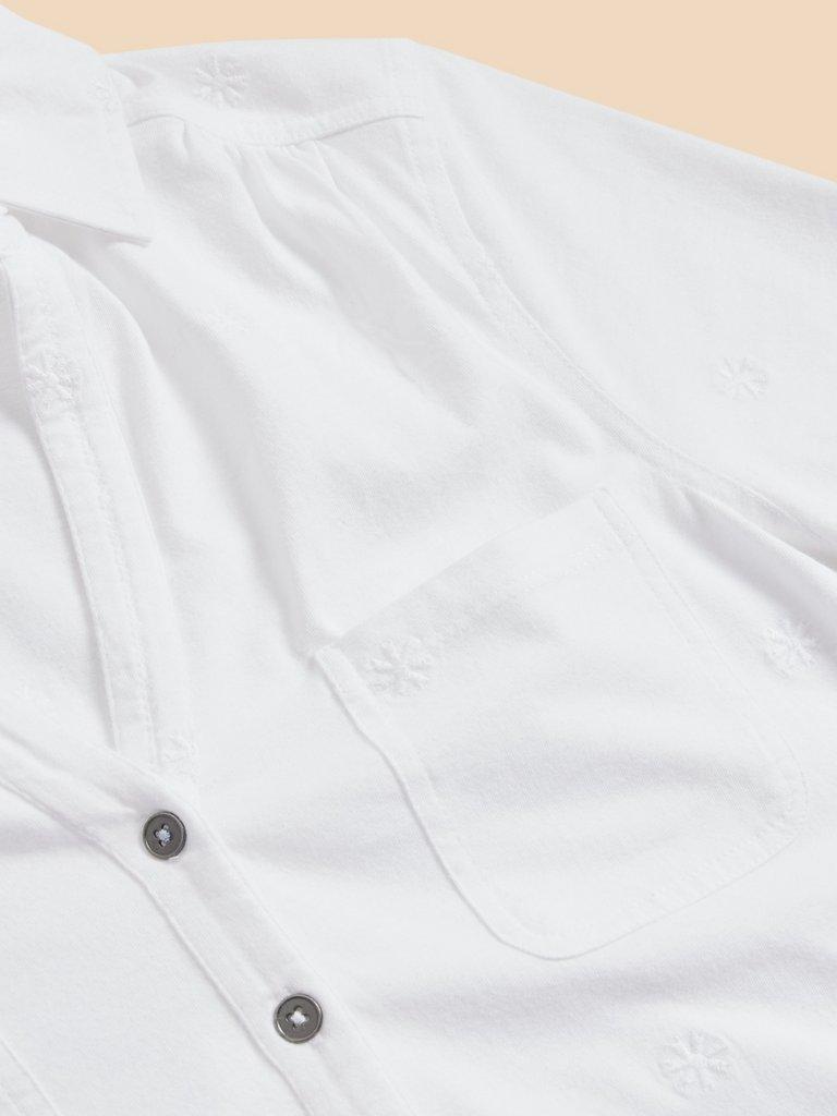 PENNY POCKET EMBROIDERED SHIRT in PALE IVORY - FLAT DETAIL