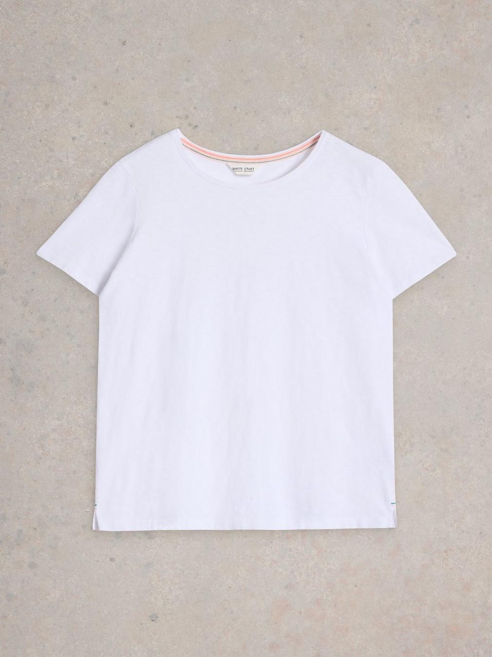 ABBIE TEE in BRIL WHITE - FLAT FRONT