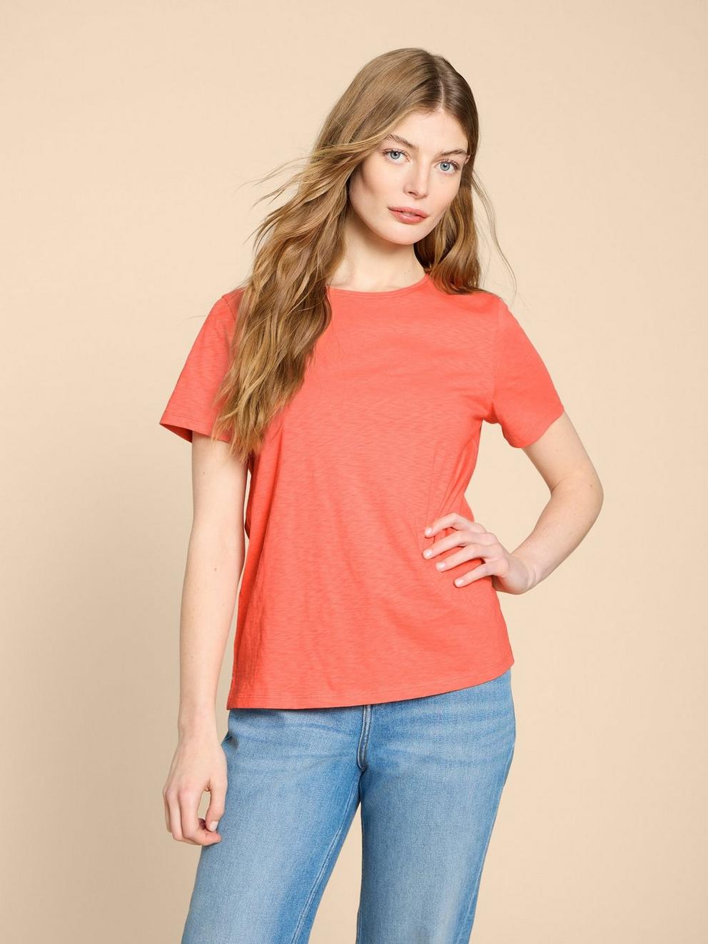 ABBIE TEE in BRT ORANGE - LIFESTYLE