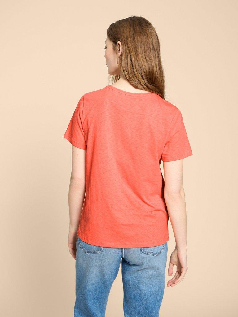 ABBIE TEE in BRT ORANGE - MODEL BACK