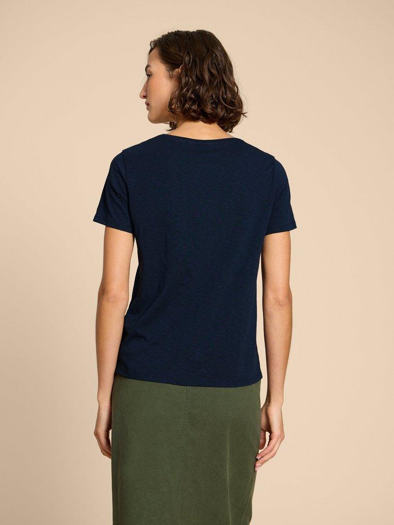 ABBIE TEE in DARK NAVY - MODEL BACK