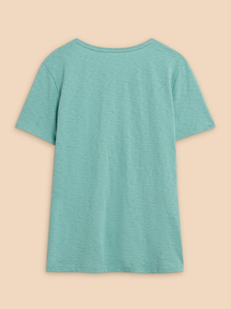 ABBIE TEE in MID TEAL - FLAT BACK