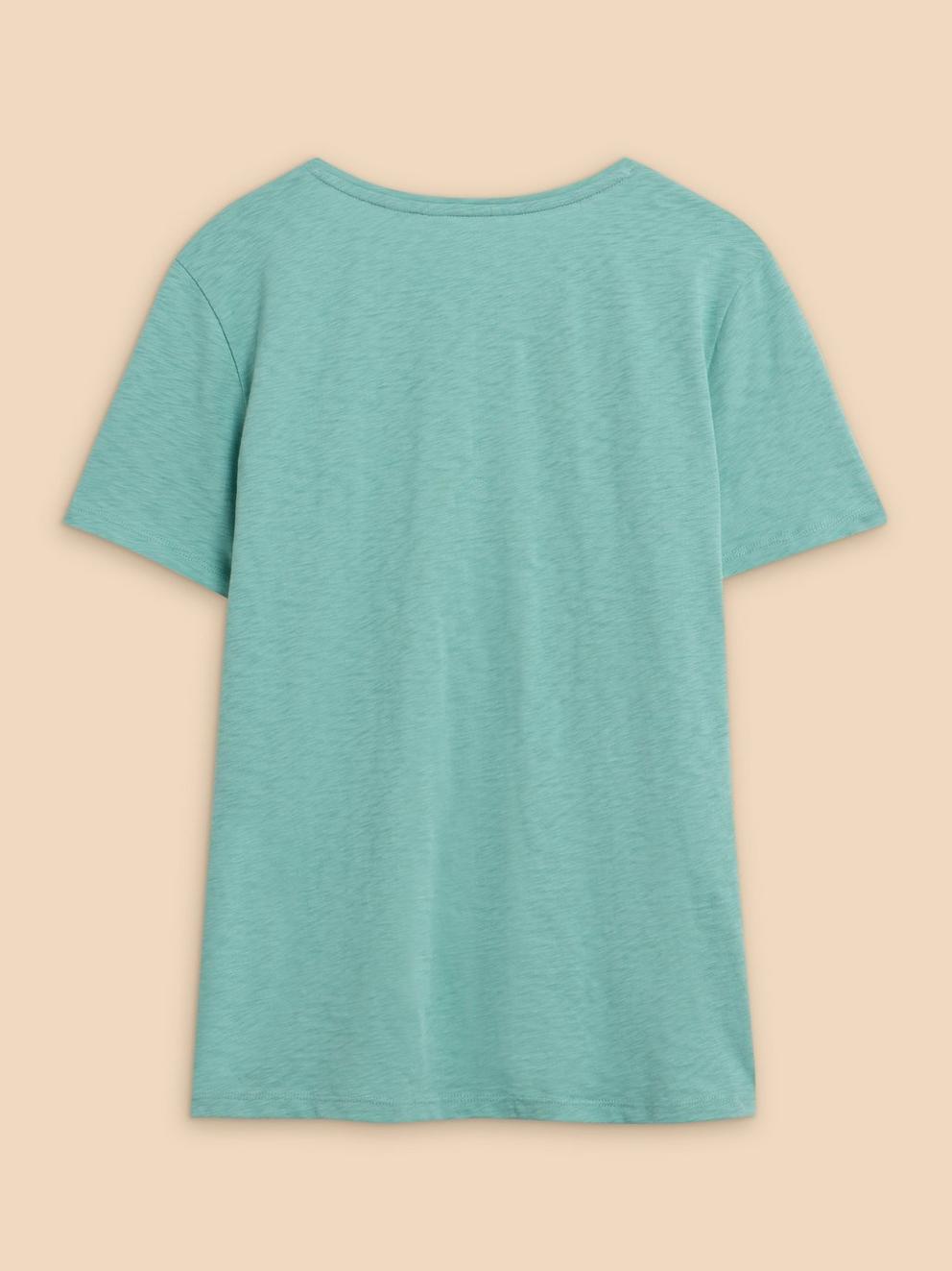 ABBIE TEE in MID TEAL - FLAT BACK