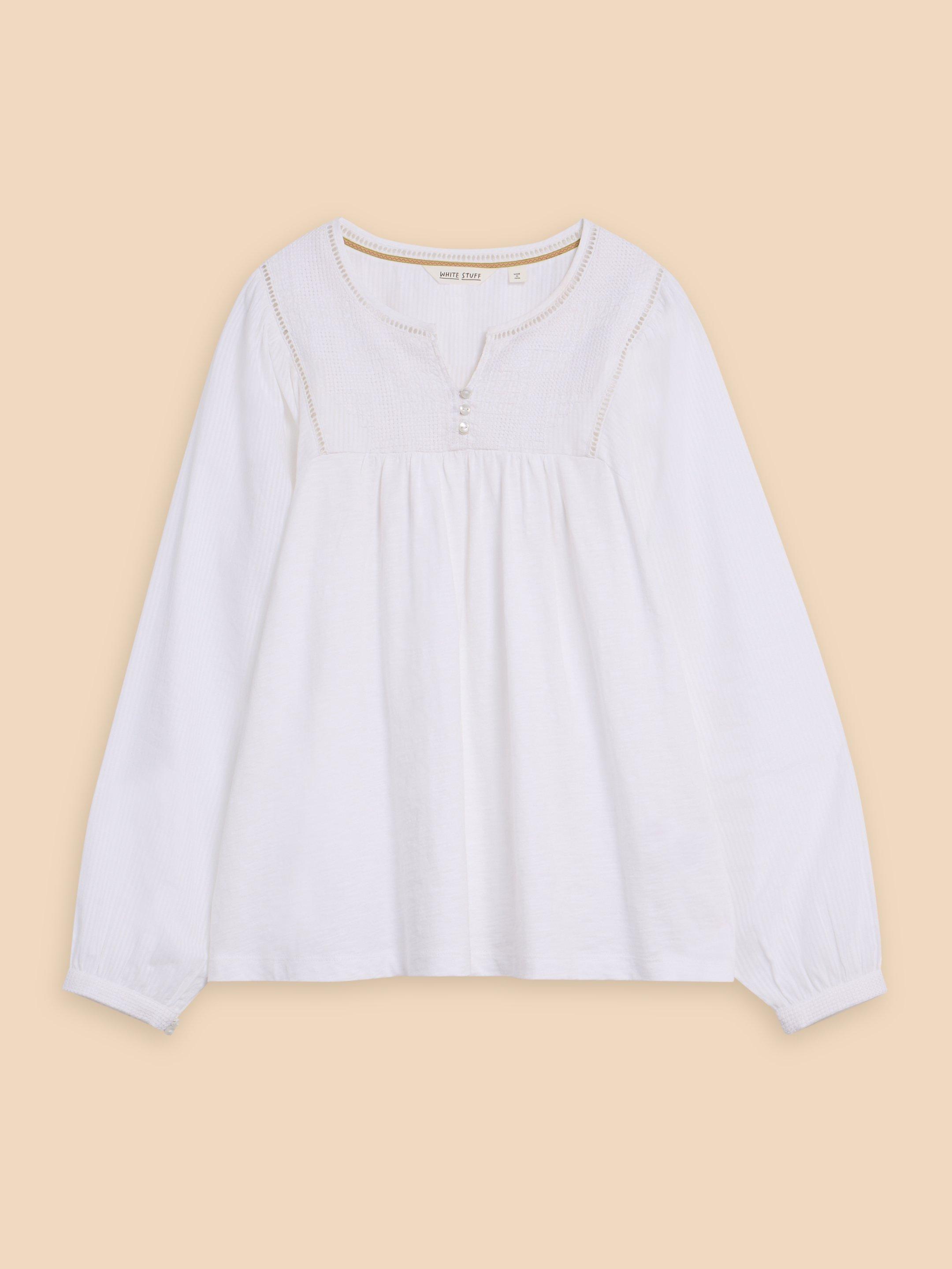 ESME MIX TOP in BRIL WHITE - FLAT FRONT