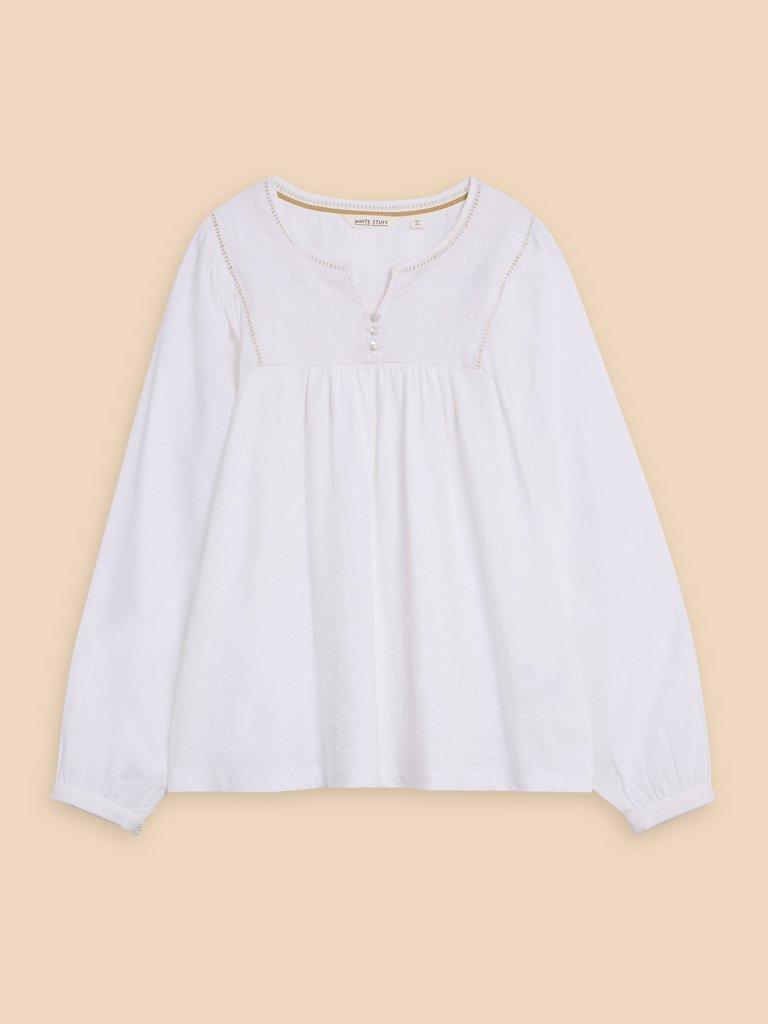 ESME MIX TOP in BRIL WHITE - FLAT FRONT