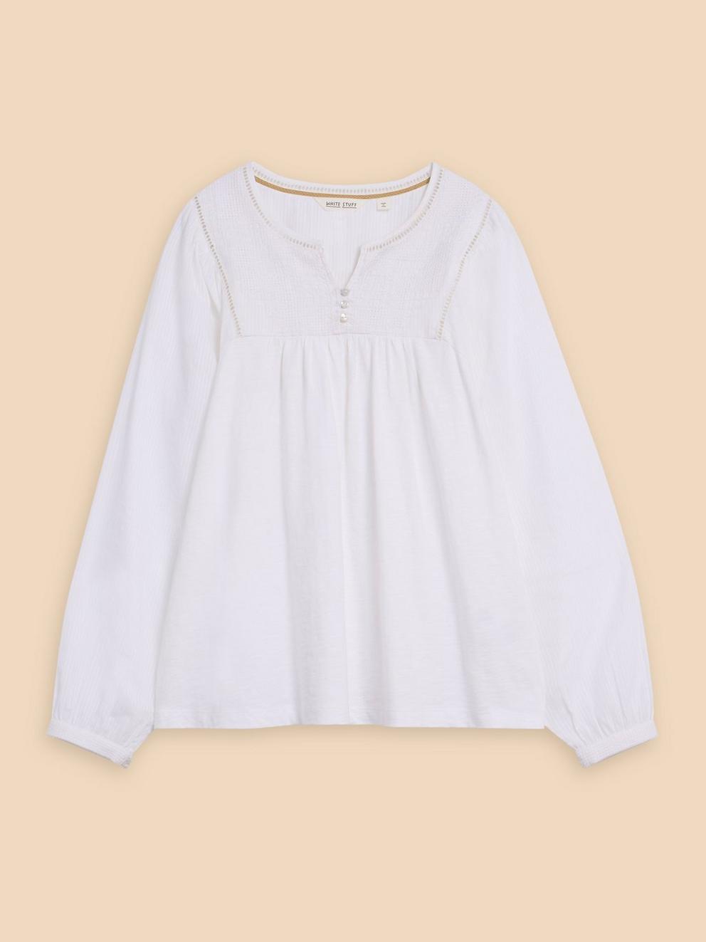 ESME MIX TOP in BRIL WHITE - FLAT FRONT