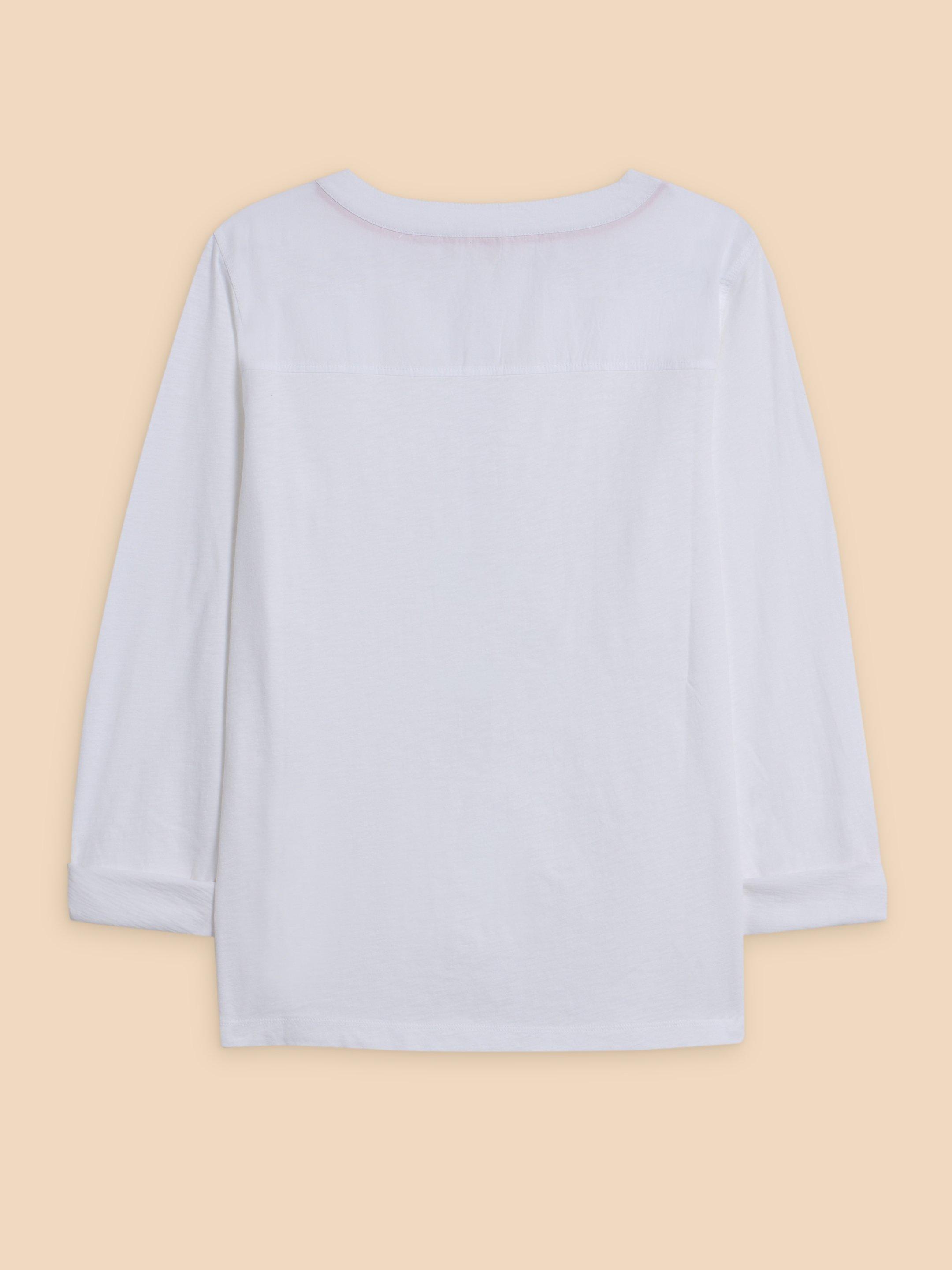 MACLEY MIX SHIRT in PALE IVORY - FLAT BACK