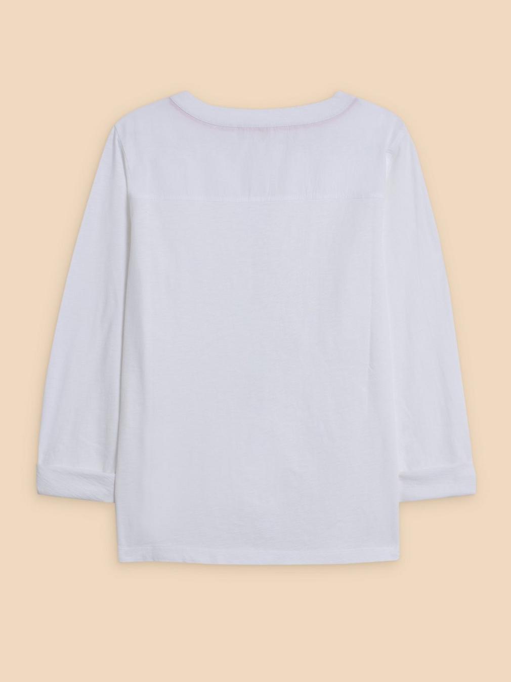 MACLEY MIX SHIRT in PALE IVORY - FLAT BACK