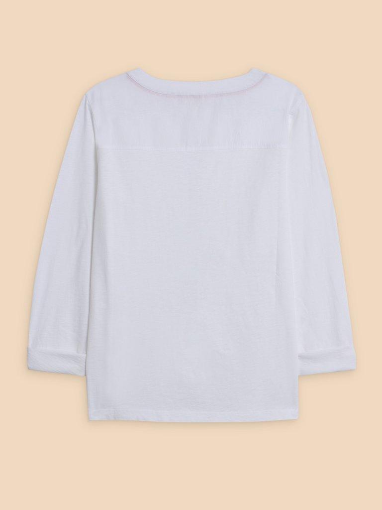 MACLEY MIX SHIRT in PALE IVORY - FLAT BACK