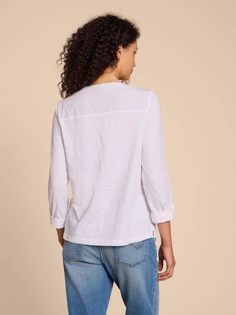 MACLEY MIX SHIRT in PALE IVORY - MODEL BACK