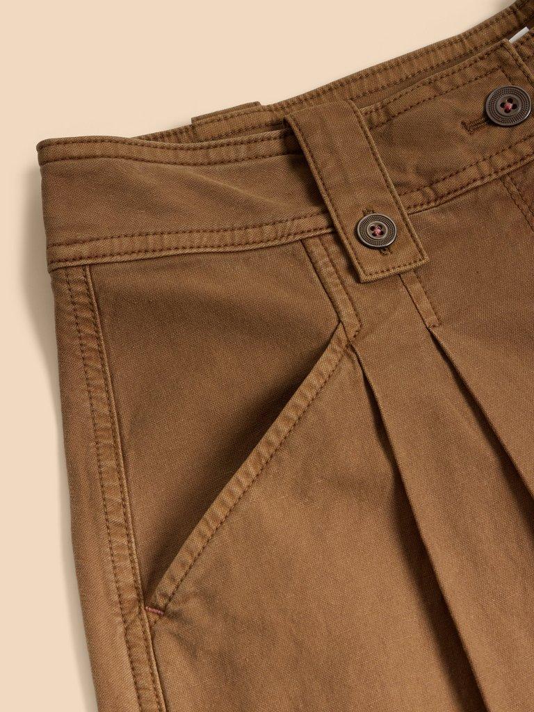 Tara Chino Skirt in MID TAN - FLAT DETAIL